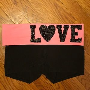 Victoria’s Secret LOVE Pink Yoga Shorts, Size SP